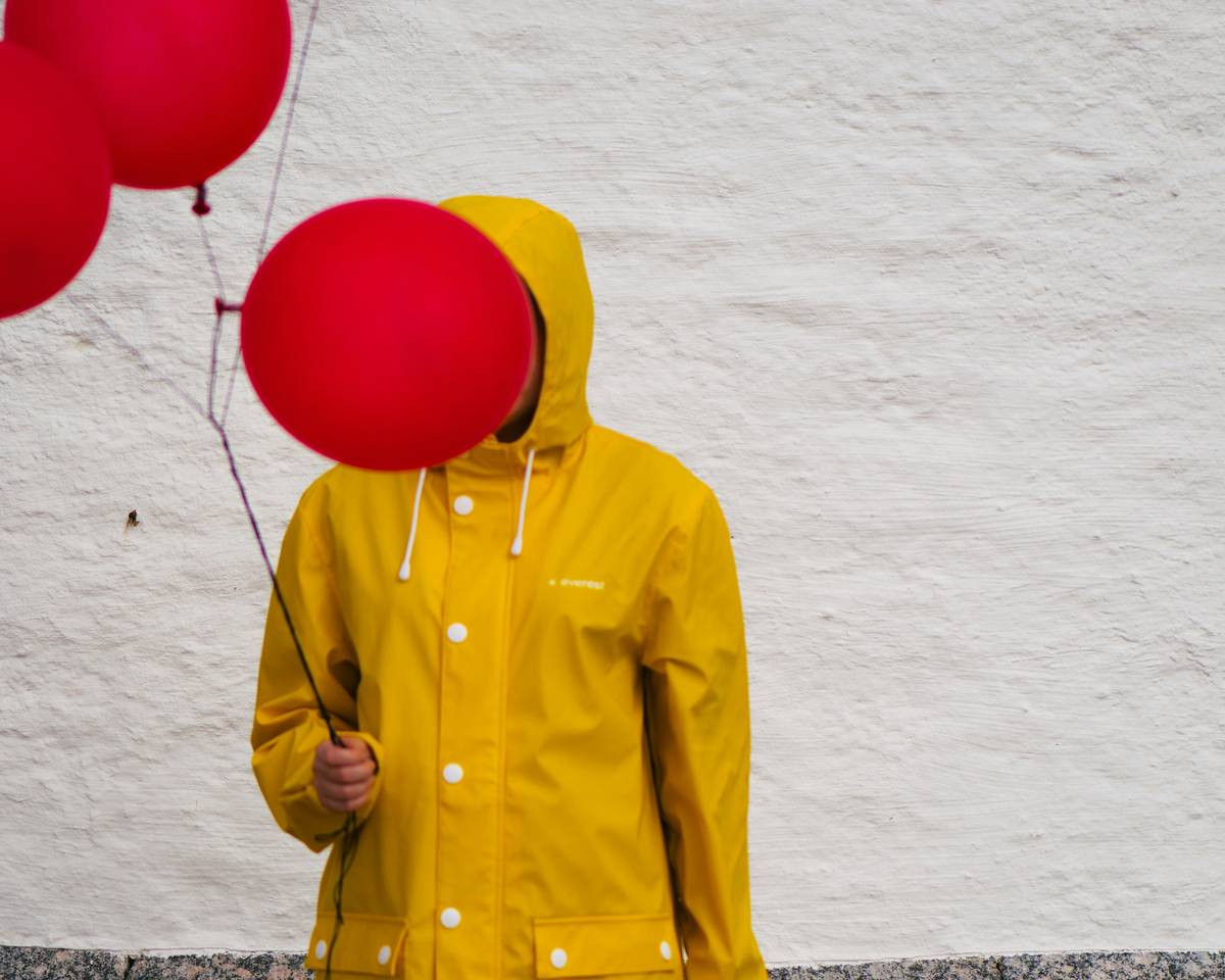 Compact Lightweight Rain Jackets packed in travel pouch